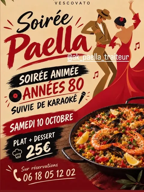 Affiche de la Soirée Paella du samedi 10 octobre